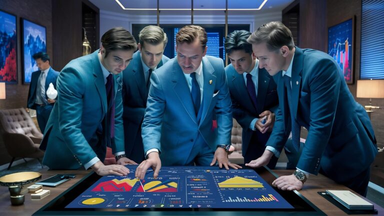 businessmen-reviewing-business-performance-target-planning-new-budget-year Image description