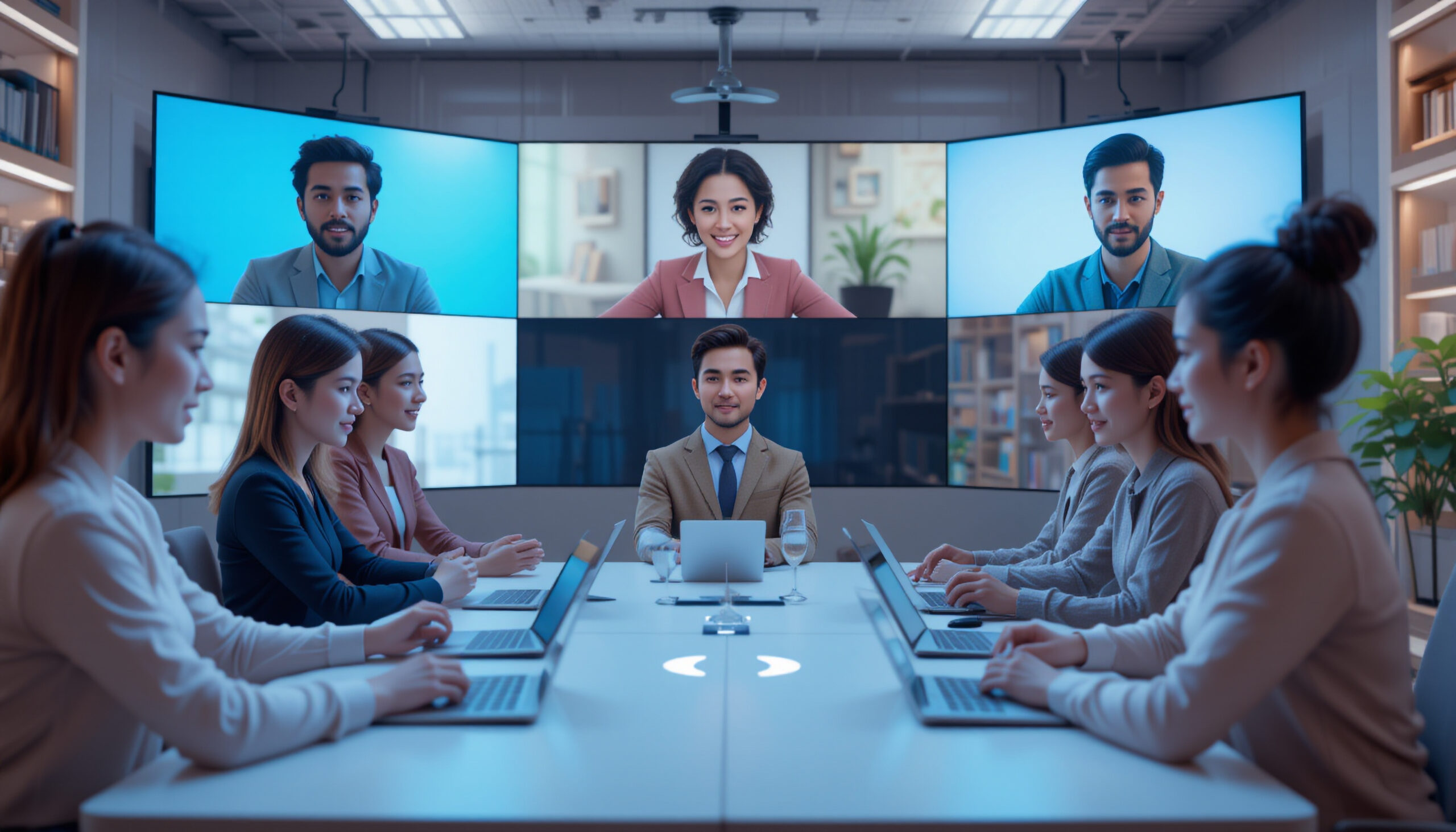 group-people-are-sitting-table-with-laptops-screen-showing-man-suit