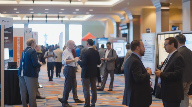 large-group-people-are-networking-business-conference-they-are-all-wearing-suits-dresses-are-carrying-briefcases-folders